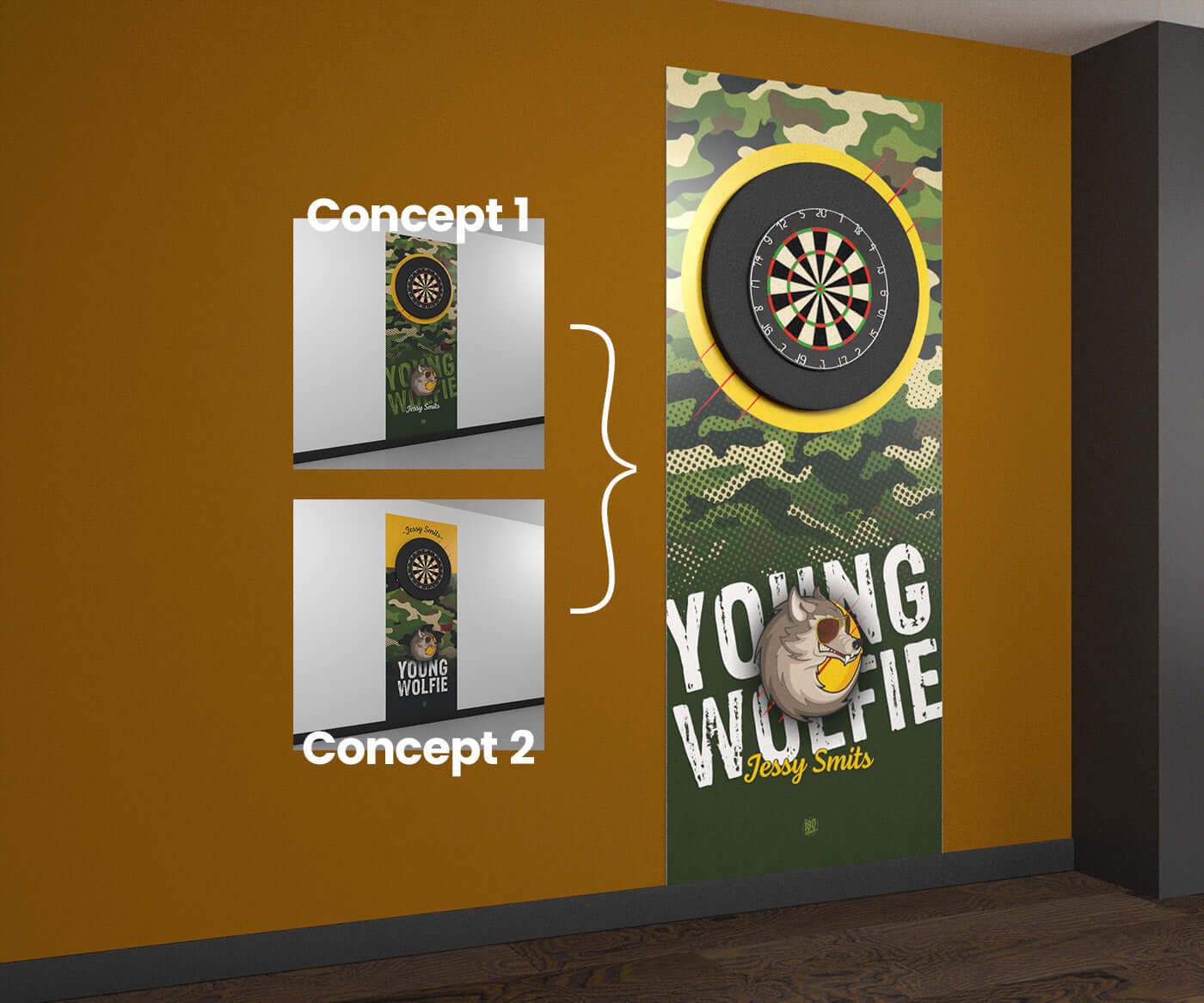 Dart wand - Dart stage op maat